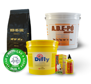 KIT MINERALIZAÇÃO, VERMÍFUGAÇAO, COMBATE ANÊMIA, CONTROLE DA MOSCA DO CHIFRE, VITAMINA ADE EM PÓ, 80 DOSES CICATRIZANTE
