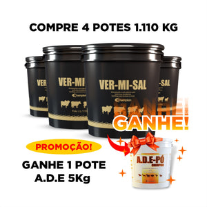 Combo Campeão: 4 VER-MI-SAL 1.110 kg + A.D.E 5 kg de brinde!